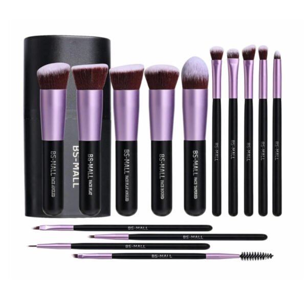 BS-MALL 14 Pcs Makeup Brushes for Beginners & Pros – Purple