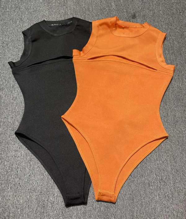 Sleeveless Open Front Bodysuit