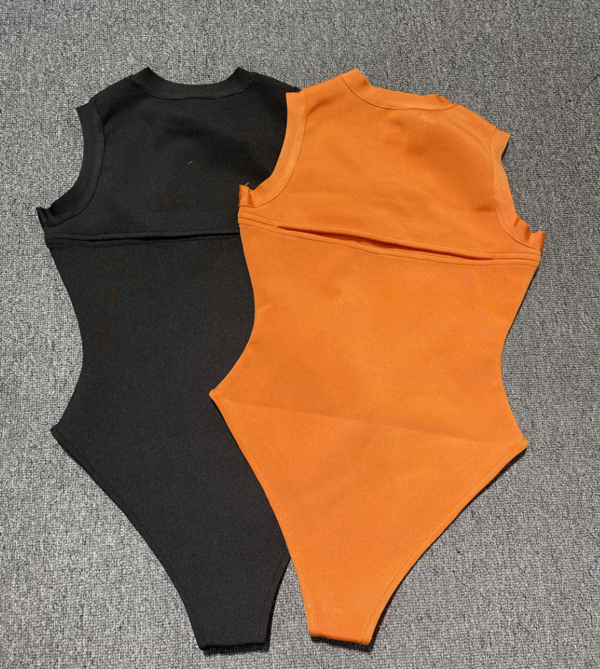 Sleeveless Open Front Bodysuit