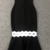 Strapless Black White Midi Dress