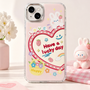 Cute Pink Bunny Heart iPhone 11 Case