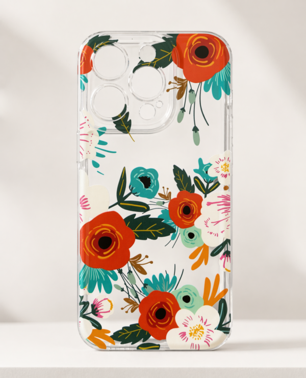 Floral Clear iPhone 16 Pro Case